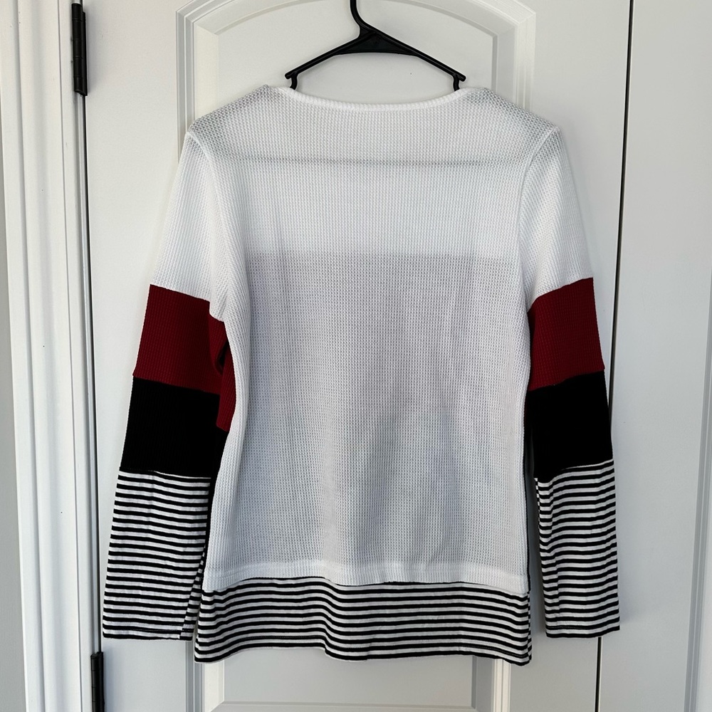 Women’s Loose Color Block Long Sleeve Tunic - Picture 5 of 5